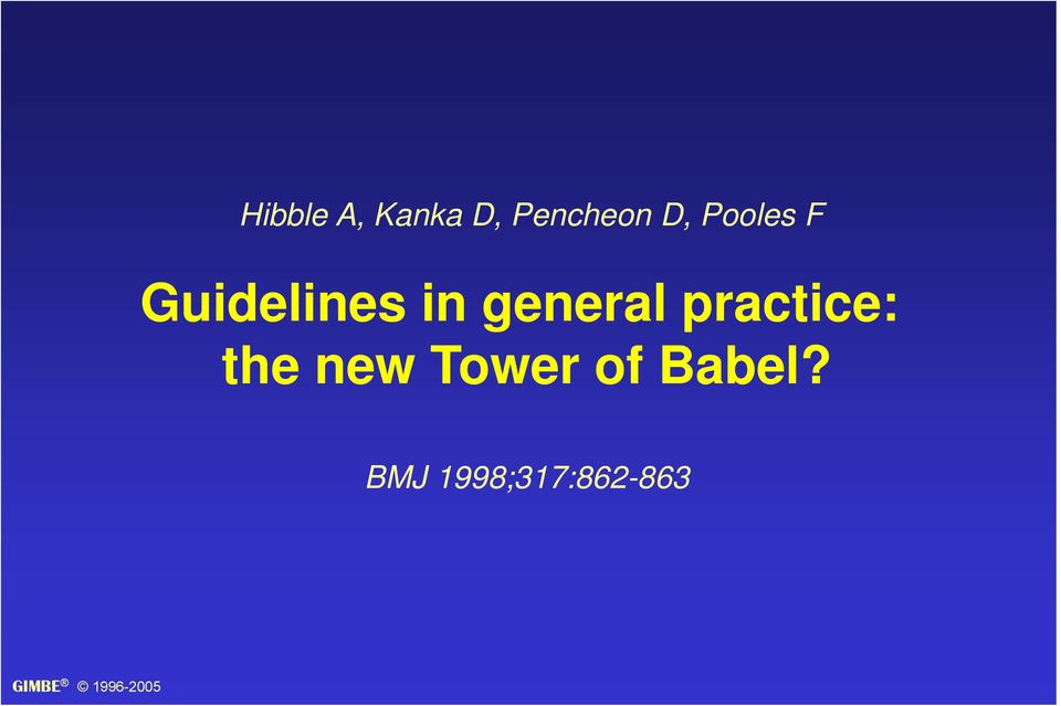 general practice: the new