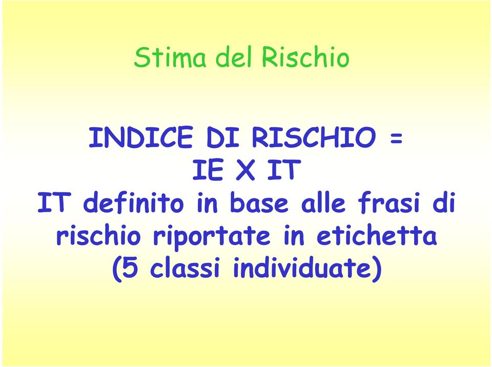 base alle frasi di rischio