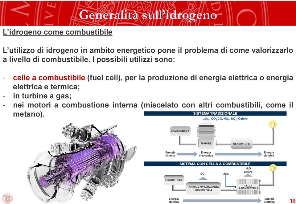 I possibili utilizzi sono: - celle a combustibile (fuel cell), per la produzione di energia elettrica