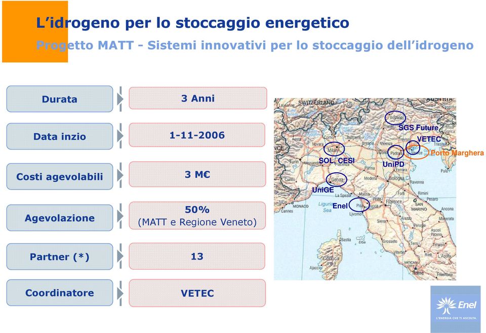 agevolabili 3 M SOL, CESI UniGE SGS Future VETEC Porto Marghera UniPD