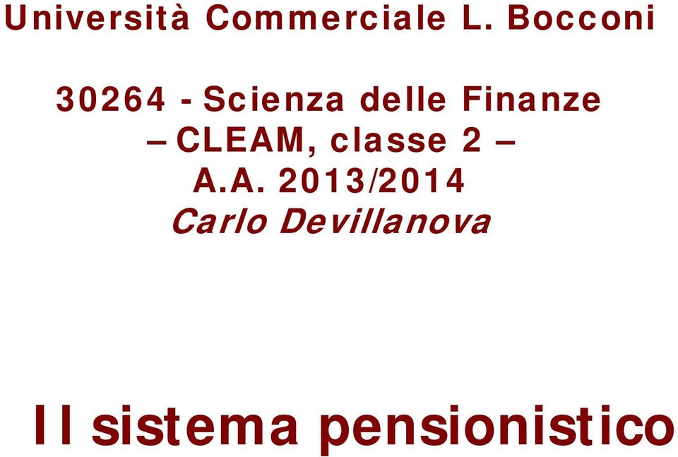 Finanze CLEAM