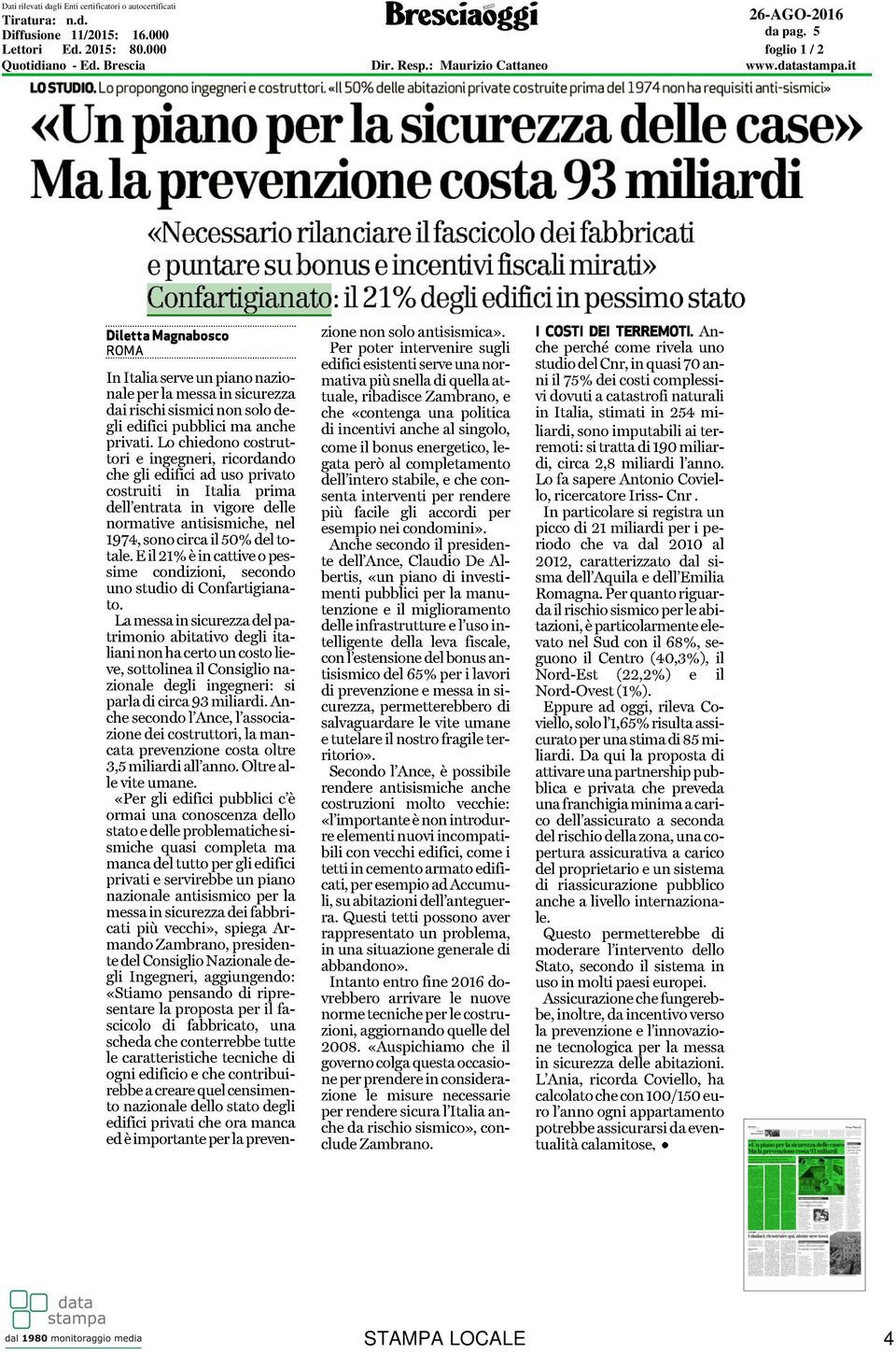 000 Quotidiano - Ed. Brescia Dir. Resp.
