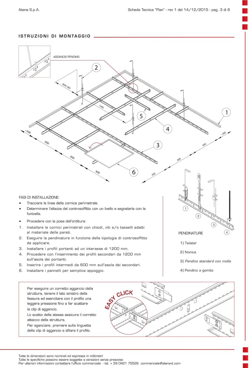 Determinare l altezza del controsoffitto con un livello e segnalarla con la funicella. Procedere con la posa dell orditura: 1.