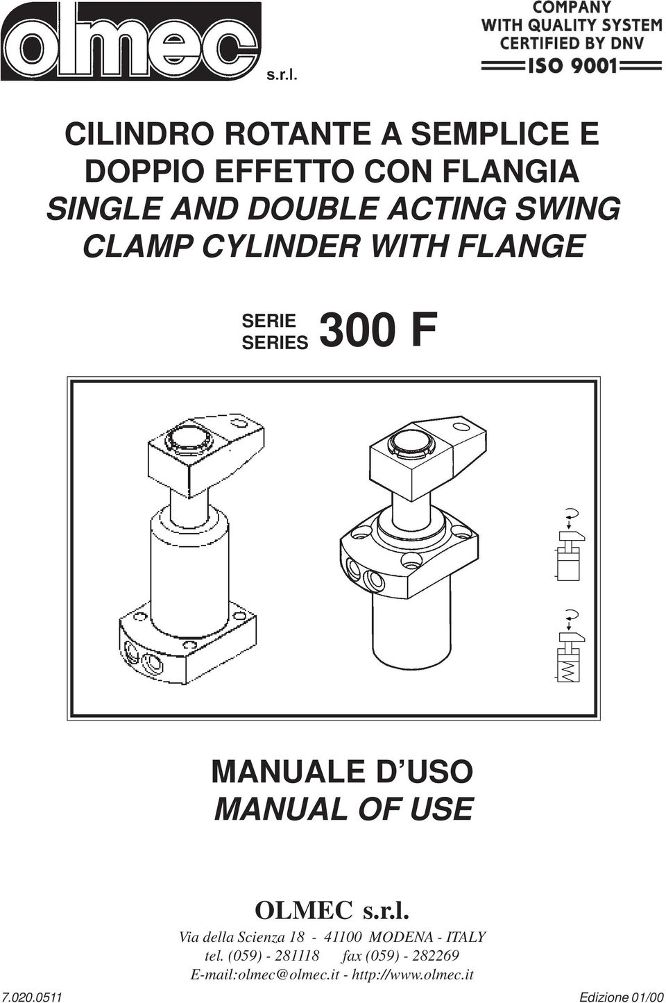 020.0511 OLMEC s.r.l. Via della Scienza 18-41100 MODENA - ITALY tel.