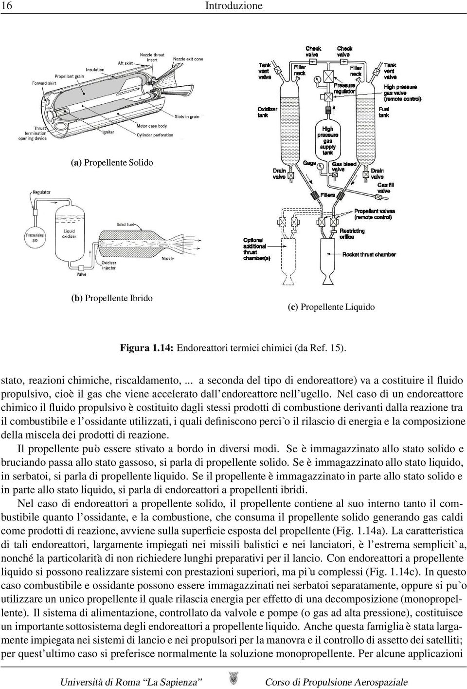 Nel caso di un endoreattore chimico il fluido propulsivo è costituito dagli stessi prodotti di combustione derivanti dalla reazione tra il combustibile e l ossidante utilizzati, i quali definiscono