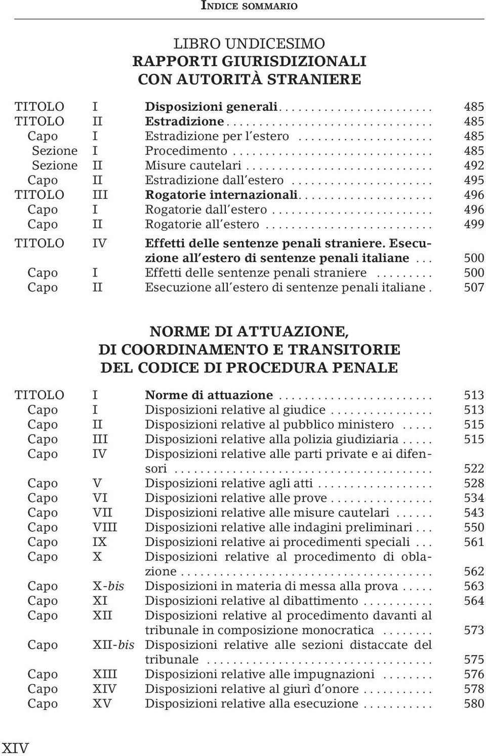 .. 499 TITOLO IV Effetti delle sentenze penali straniere. Esecuzione all estero di sentenze penali italiane... 500 Capo I Effetti delle sentenze penali straniere.