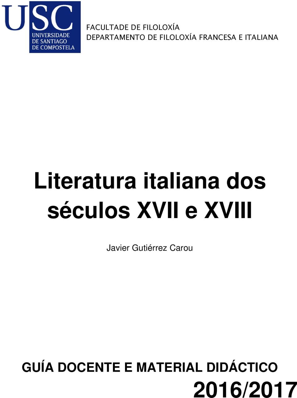 italiana dos séculos XVII e XVIII Javier