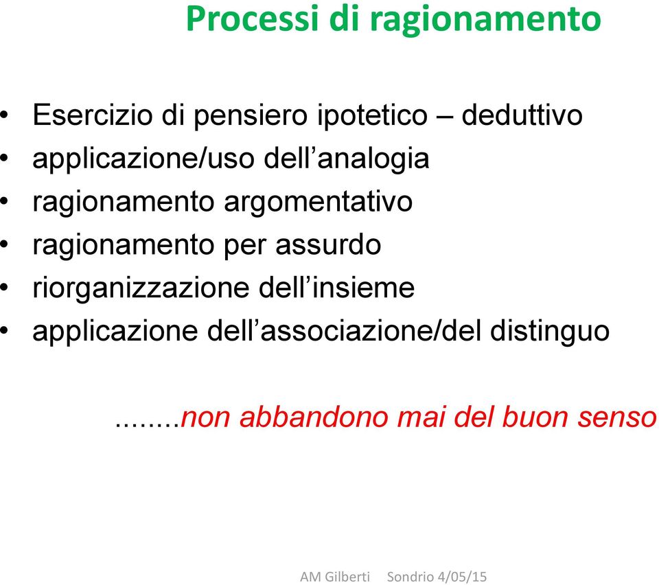 argomentativo ragionamento per assurdo riorganizzazione dell