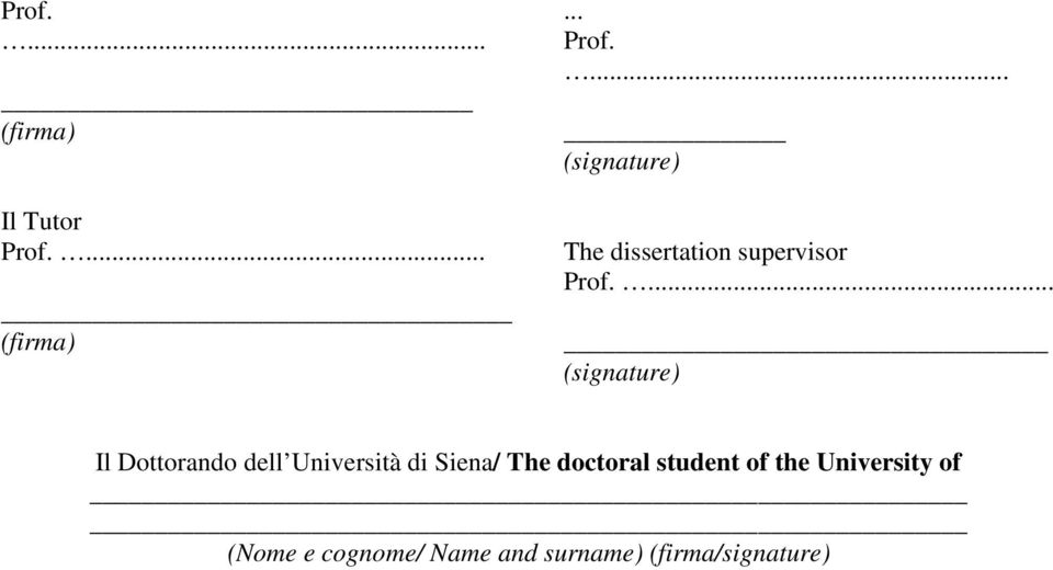 ... (signature) The dissertation supervisor Prof.