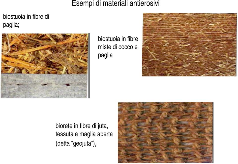 miste di cocco e paglia biorete in fibre