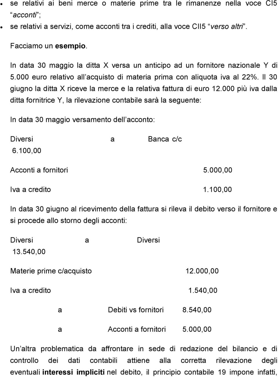 Il 30 giugno la ditta X riceve la merce e la relativa fattura di euro 12.