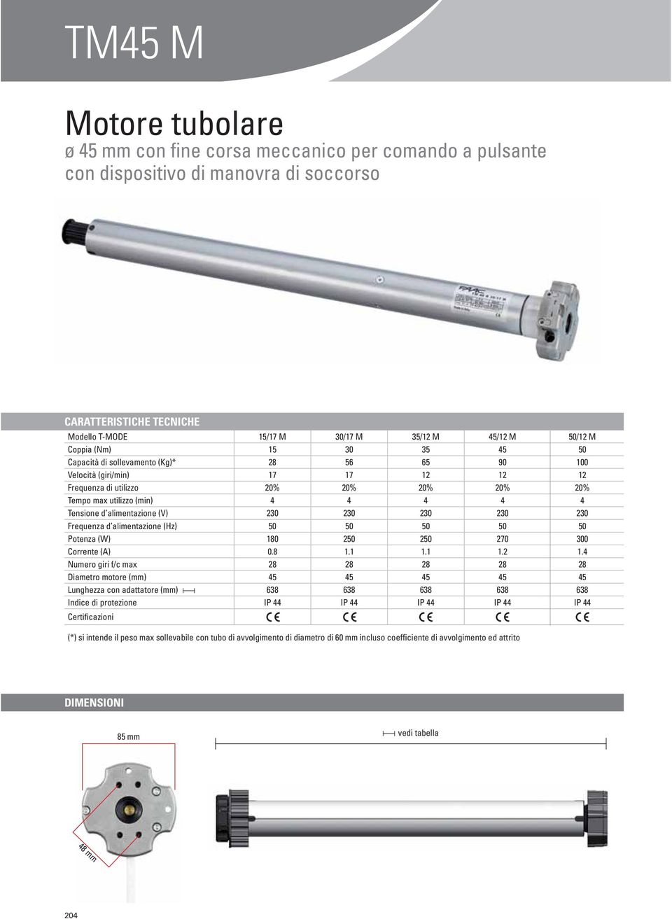 alimentazione (V) 230 230 230 230 230 Frequenza d alimentazione (Hz) 50 50 50 50 50 Potenza (W) 180 250 250 270 300 Corrente (A) 0.8 1.1 1.1 1.2 1.