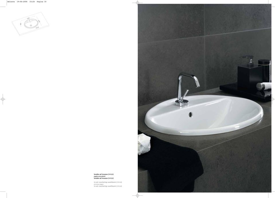 ad incasso (19122) in-set countertop washbasin