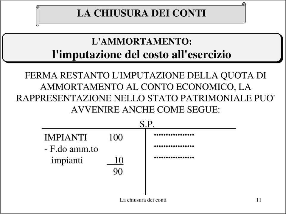 ANCHE COME SEGUE: IMPIANTI 100 - F.do amm.