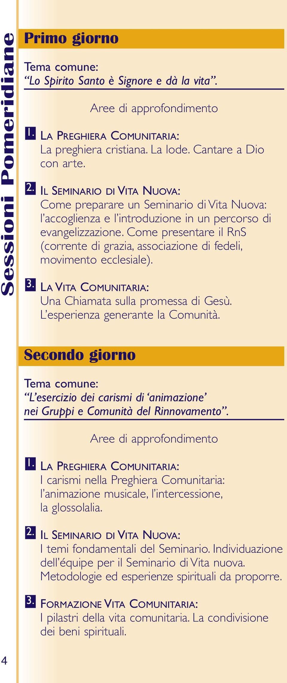 Come presentare il RnS (corrente di grazia, associazione di fedeli, movimento ecclesiale). LA VITA COMUNITARIA: Una Chiamata sulla promessa di Gesù. L esperienza generante la Comunità.