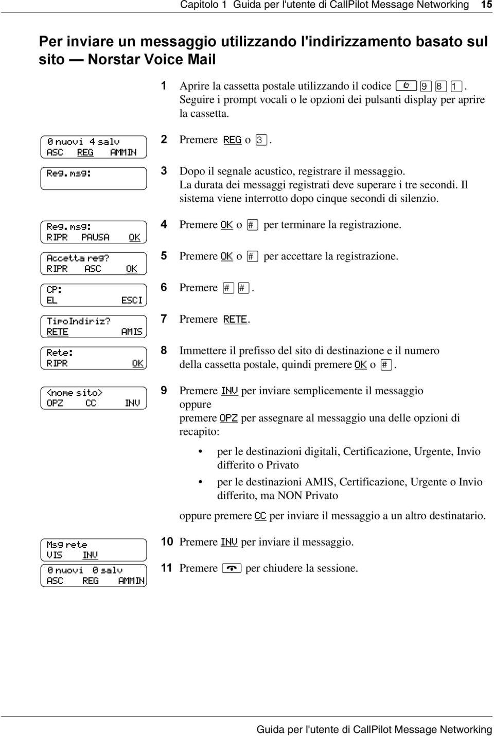 3 Dopo il segnale acustico, registrare il messaggio. La durata dei messaggi registrati deve superare i tre secondi. Il sistema viene interrotto dopo cinque secondi di silenzio.