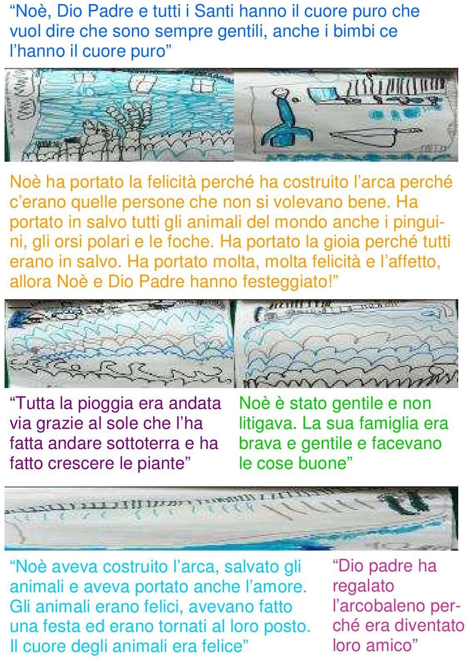 Ha portato molta, molta felicità e l affetto, allora Noè e Dio Padre hanno festeggiato!