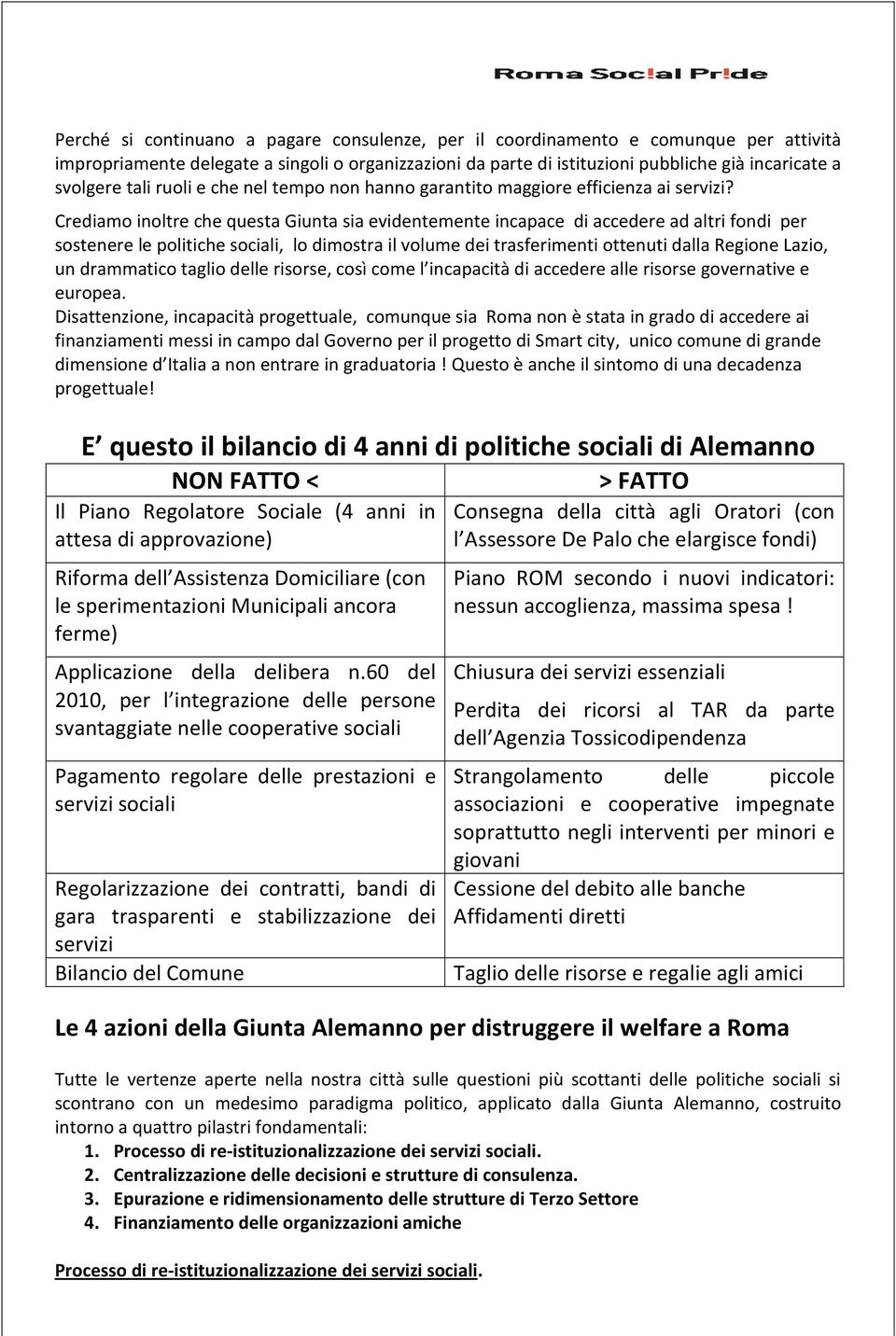 Crediamo inoltre che questa Giunta sia evidentemente incapace di accedere ad altri fondi per sostenere le politiche sociali, lo dimostra il volume dei trasferimenti ottenuti dalla Regione Lazio, un