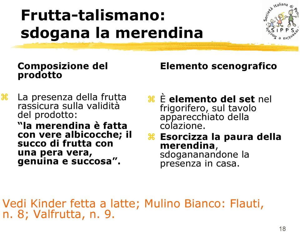 Elemento scenografico È elemento del set nel frigorifero, sul tavolo apparecchiato della colazione.