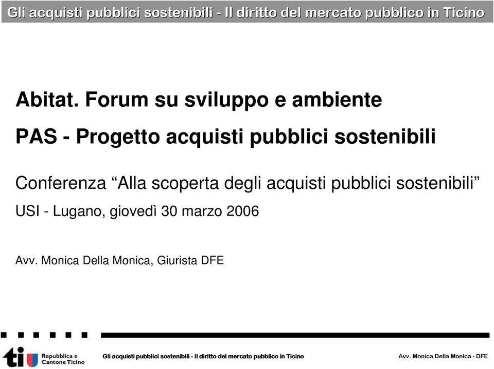 pubblici sostenibili Conferenza Alla scoperta degli