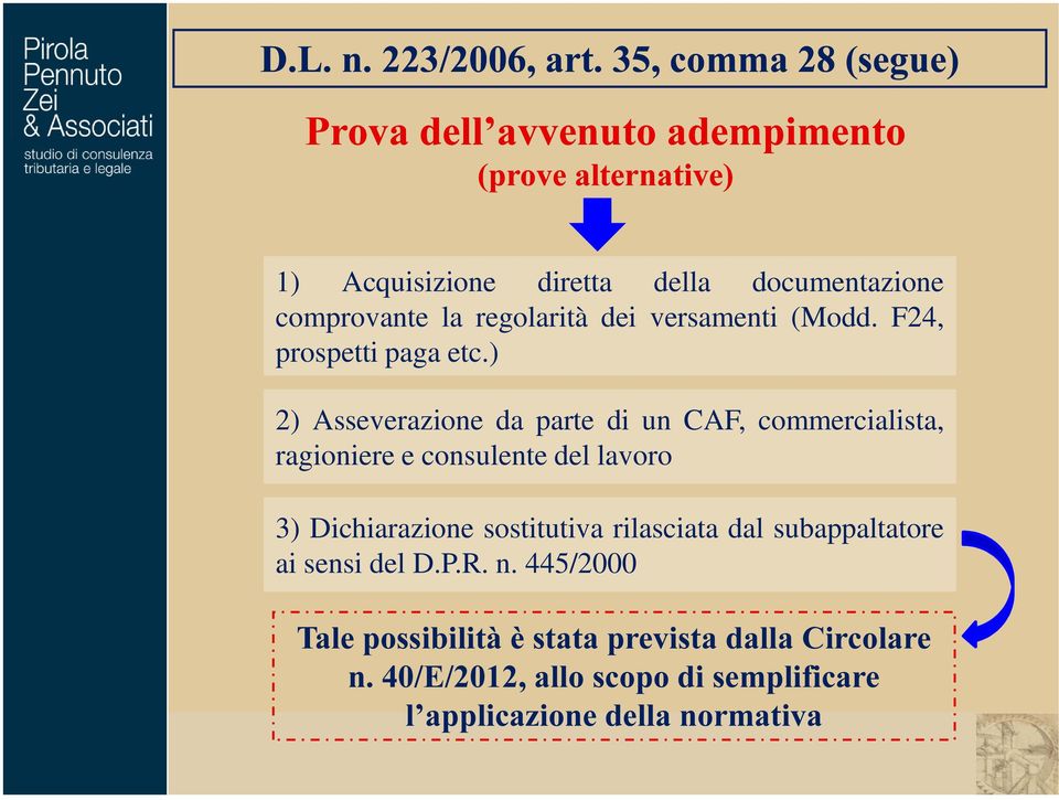 ) 2) Asseverazione da parte di un CAF, commercialista, ragioniere e consulente del lavoro 3) Dichiarazione