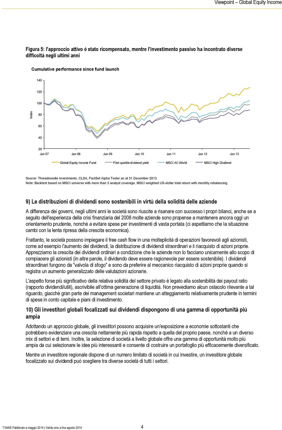 Investments, CLSA, FactSet Alpha Tester as at 31 December 2013. Note: Backtest based on MSCI universe with more than 3 analyst coverage. MSCI weighted US-dollar total return with monthly rebalancing.