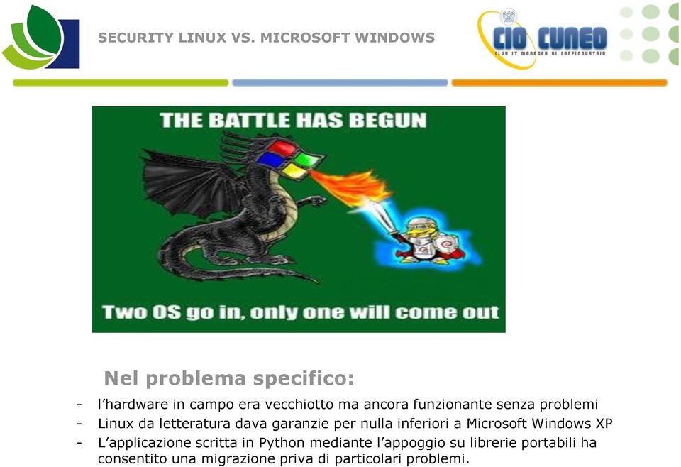 ancora funzionante senza problemi - Linux da letteratura dava garanzie per nulla