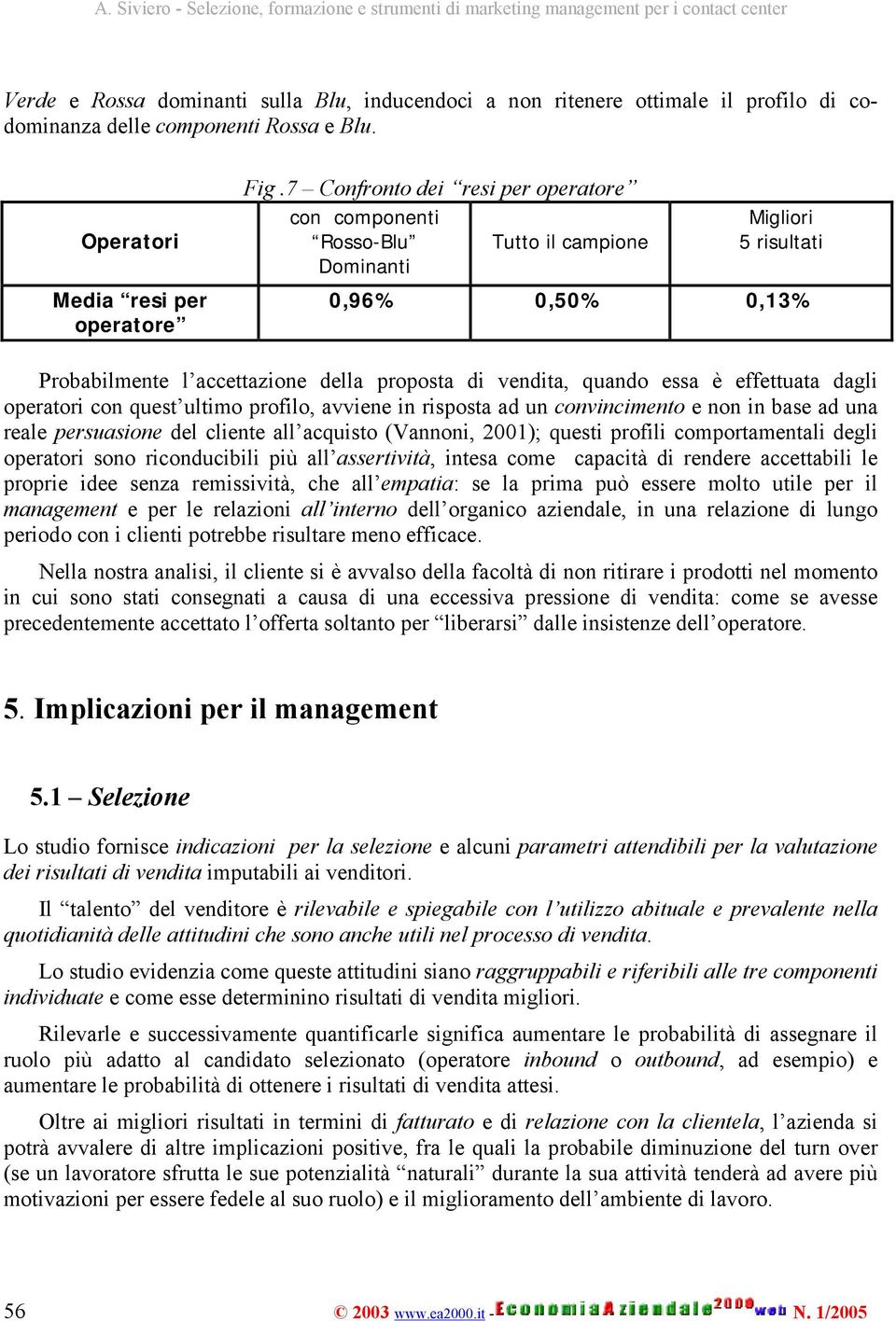 effettuata dagli operatori con quest ultimo profilo, avviene in risposta ad un convincimento e non in base ad una reale persuasione del cliente all acquisto (Vannoni, 2001); questi profili