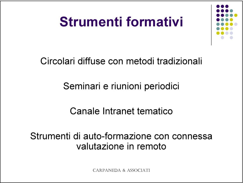 periodici Canale Intranet tematico Strumenti