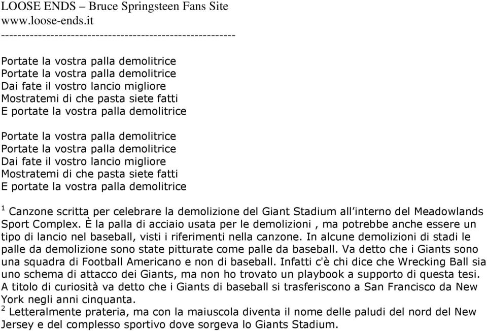 demolizione del Giant Stadium all interno del Meadowlands Sport Complex.