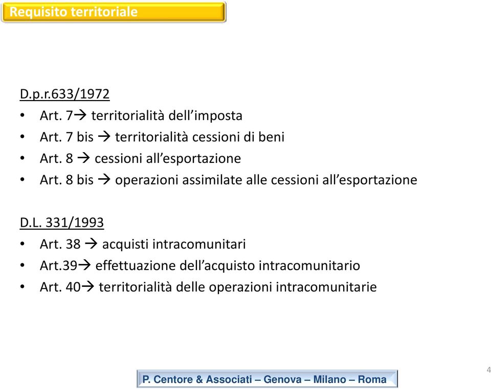 8 bis operazioni assimilate alle cessioni all esportazione D.L. 331/1993 Art.