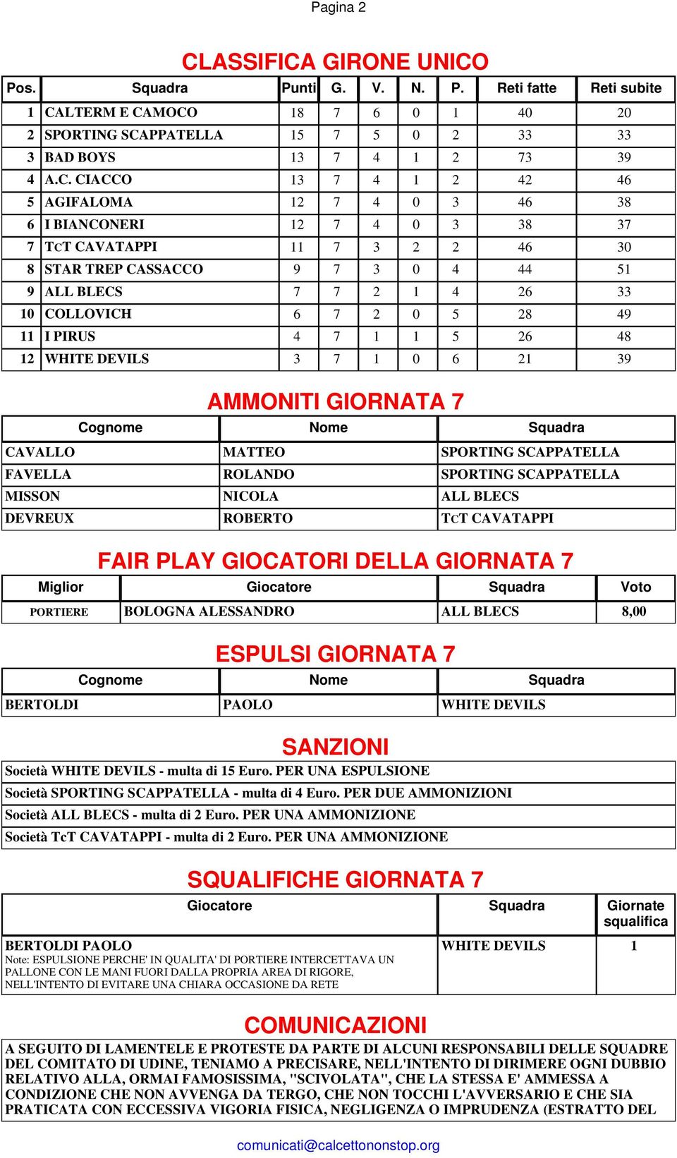 GIRONE UNICO