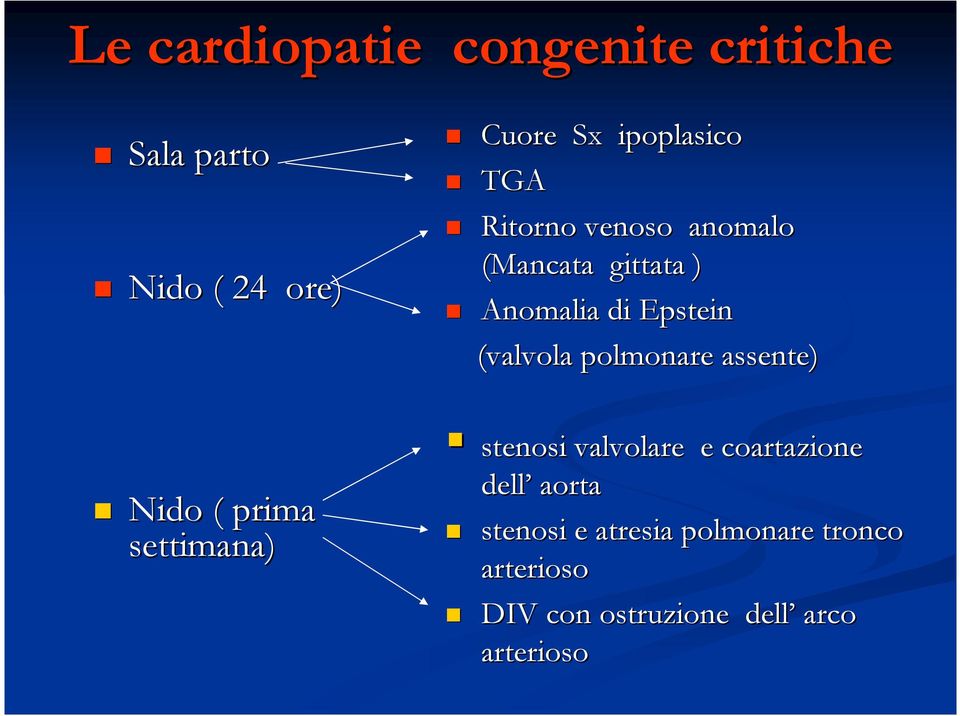 Anomalia di Epstein (valvola polmonare assente) stenosi valvolare e coartazione