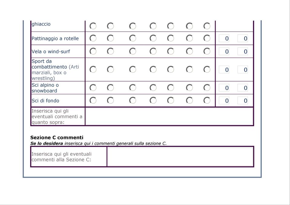 eventuali commenti a quanto sopra: Sezione C commenti Se lo desidera inserisca qui