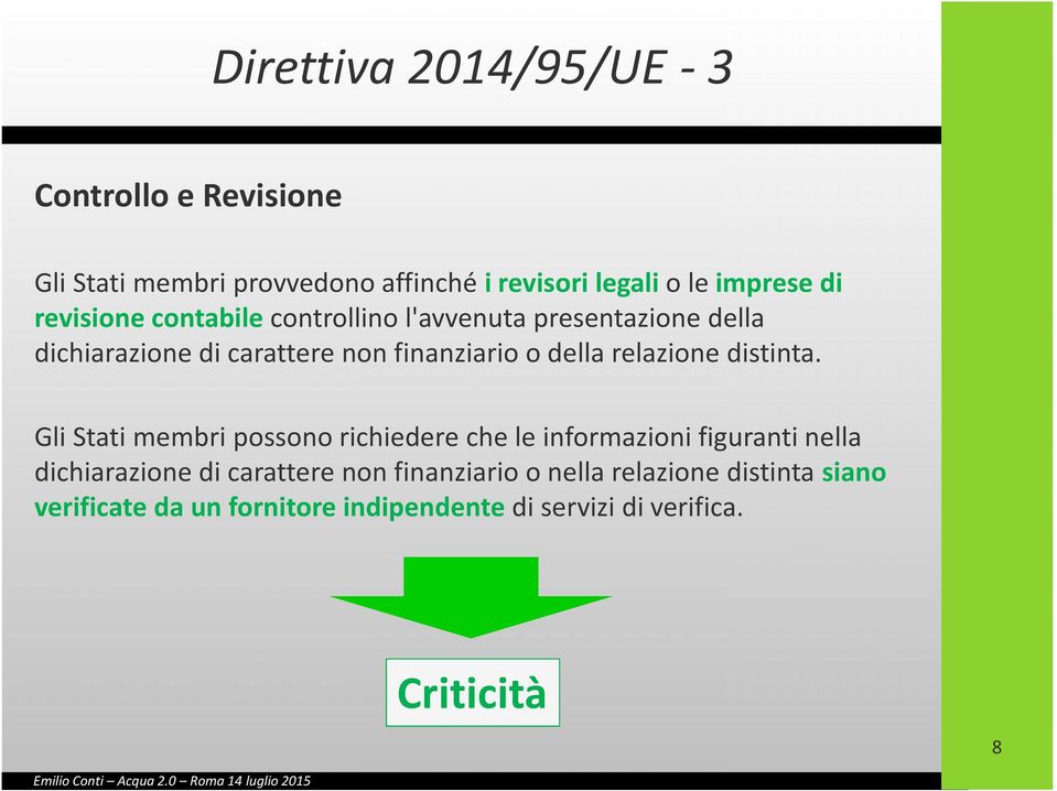 relazione distinta.