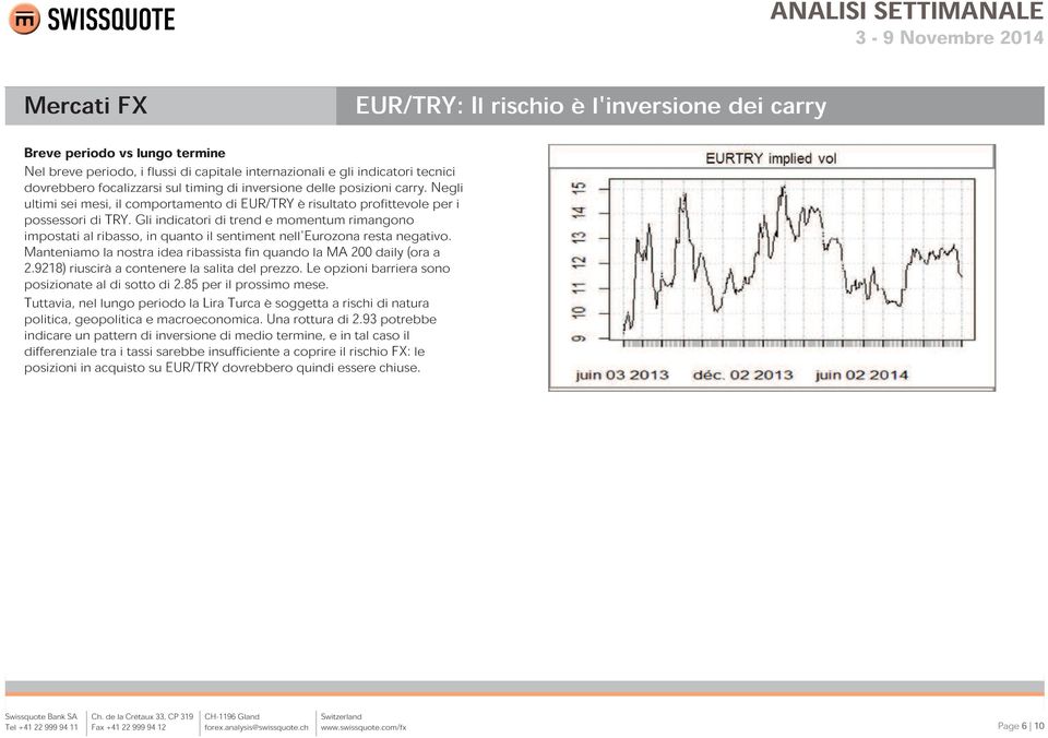 Gli indicatori di trend e momentum rimangono impostati al ribasso, in quanto il sentiment nell'eurozona resta negativo. Manteniamo la nostra idea ribassista fin quando la MA 200 daily (ora a 2.