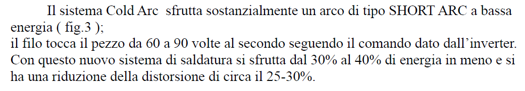 Trasferimento del metallo d apporto