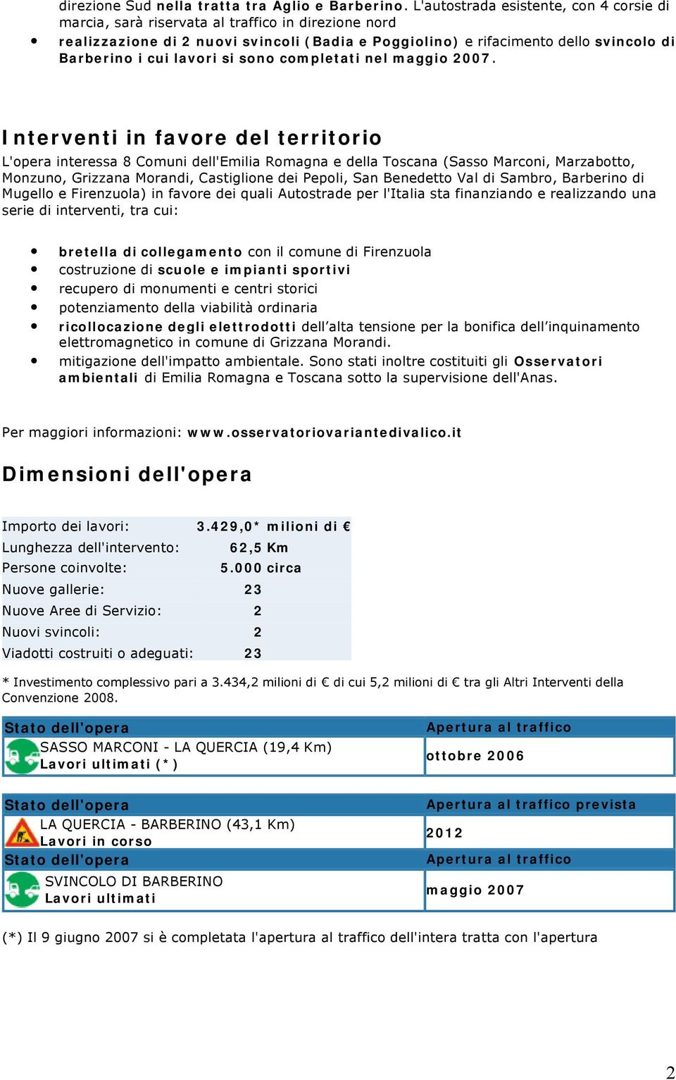 completati nel maggio 2007.