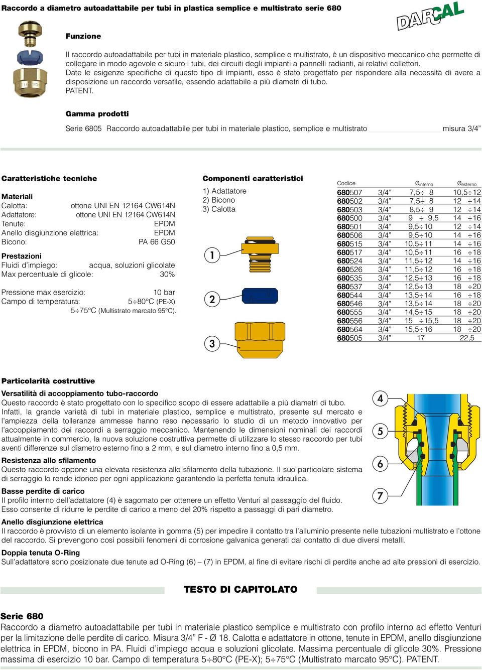 Date le esigenze specifiche di questo tipo di impianti, esso è stato progettato per rispondere alla necessità di avere a disposizione un raccordo versatile, essendo adattabile a più diametri di tubo.