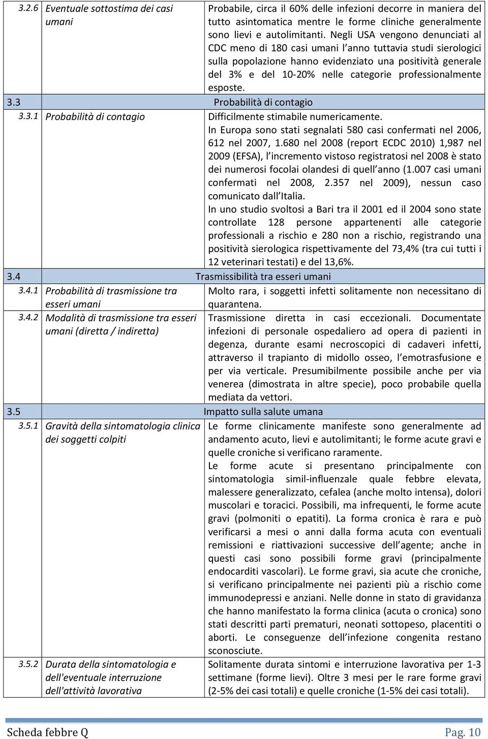 professionalmente esposte. 3.3 Probabilità di contagio 3.3.1 Probabilità di contagio Difficilmente stimabile numericamente.