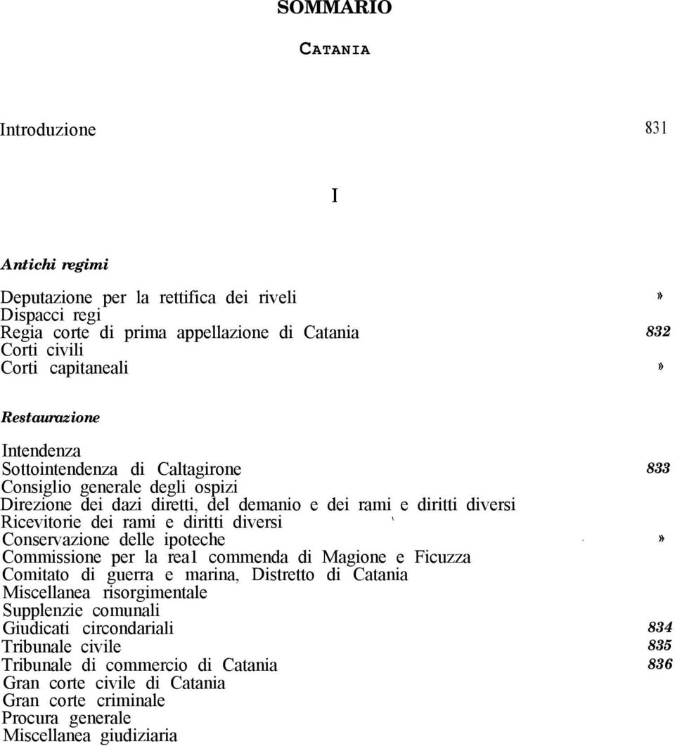 diritti diversi I Conservazione delle ipoteche Commissione per la rea1 commenda di Magione e Ficuzza Comitato di guerra e marina, Distretto di Catania Miscellanea risorgimentale