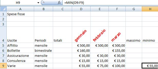 Le funzioni Max e Min Le funzioni MAX e MIN trovano il valore più alto