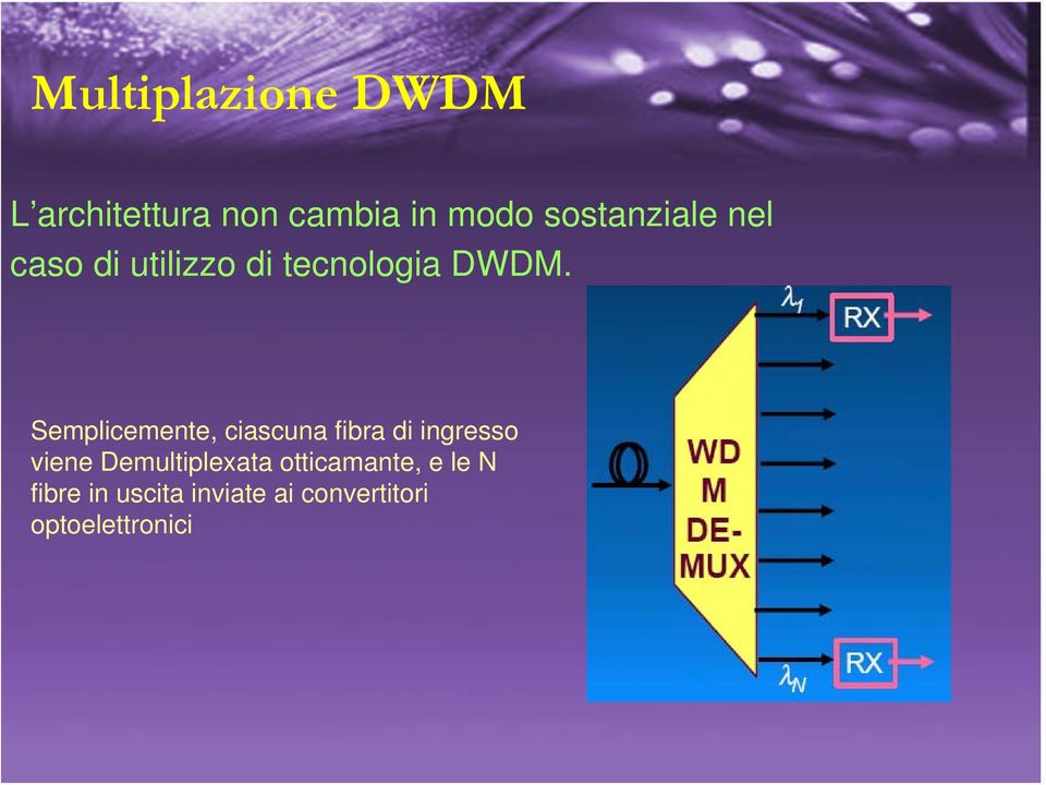 Semplicemente, ciascuna fibra di ingresso viene