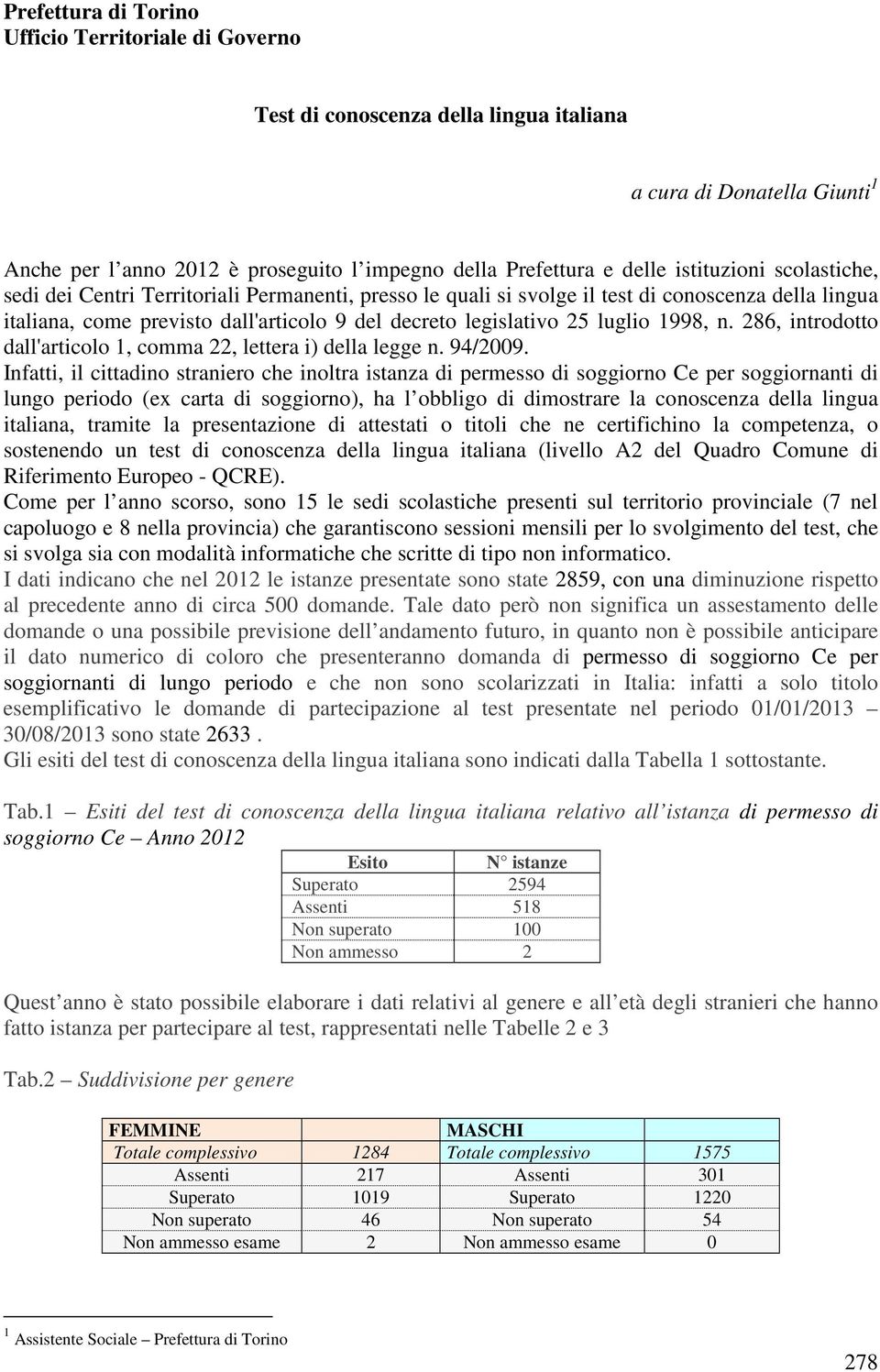 luglio 1998, n. 286, introdotto dall'articolo 1, comma 22, lettera i) della legge n. 94/2009.