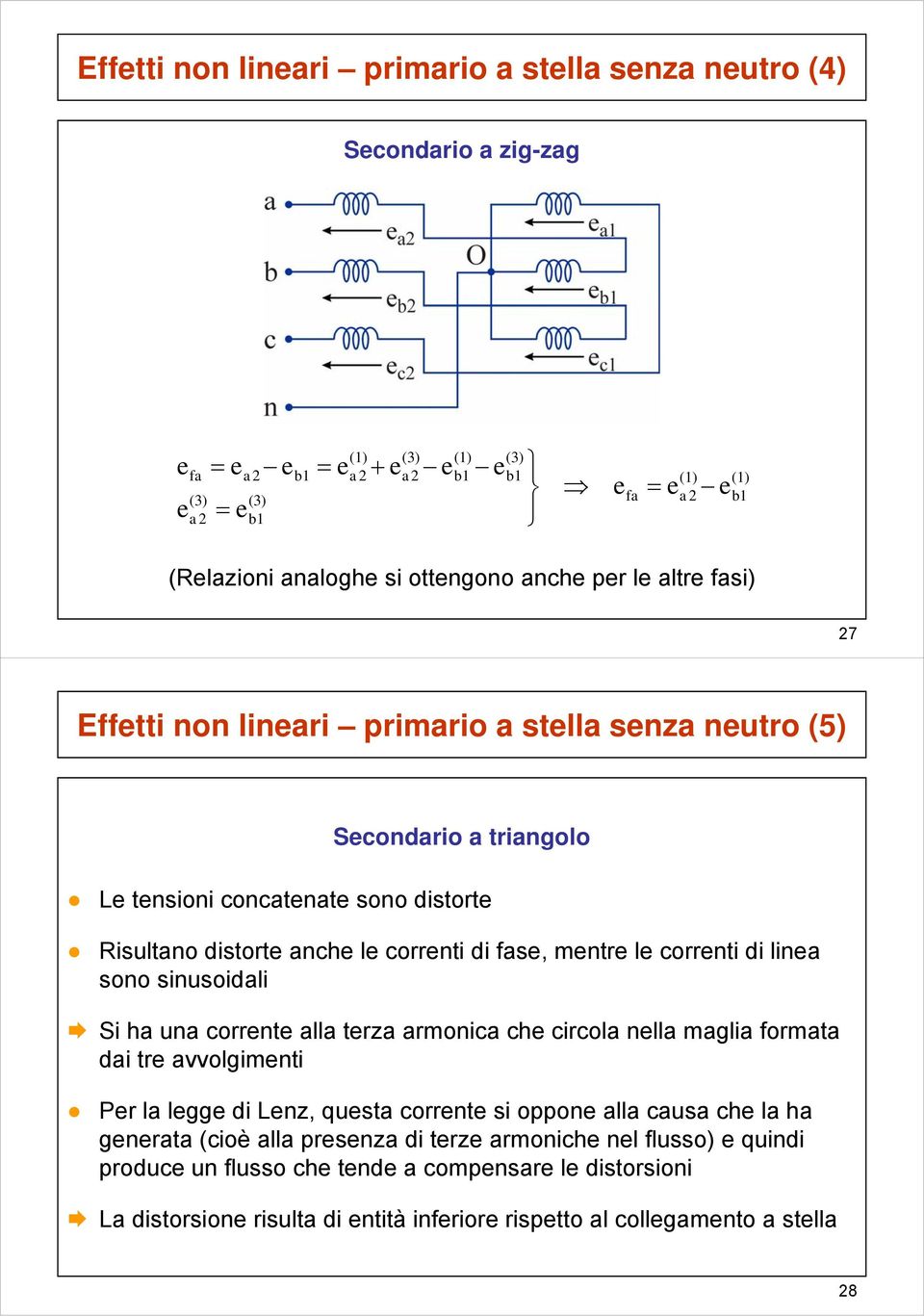 ha ua corrt alla trza armoca ch crcola lla magla formata da tr avvolgmt Pr la lgg d Lz, qusta corrt s oppo alla causa ch la ha grata (coè