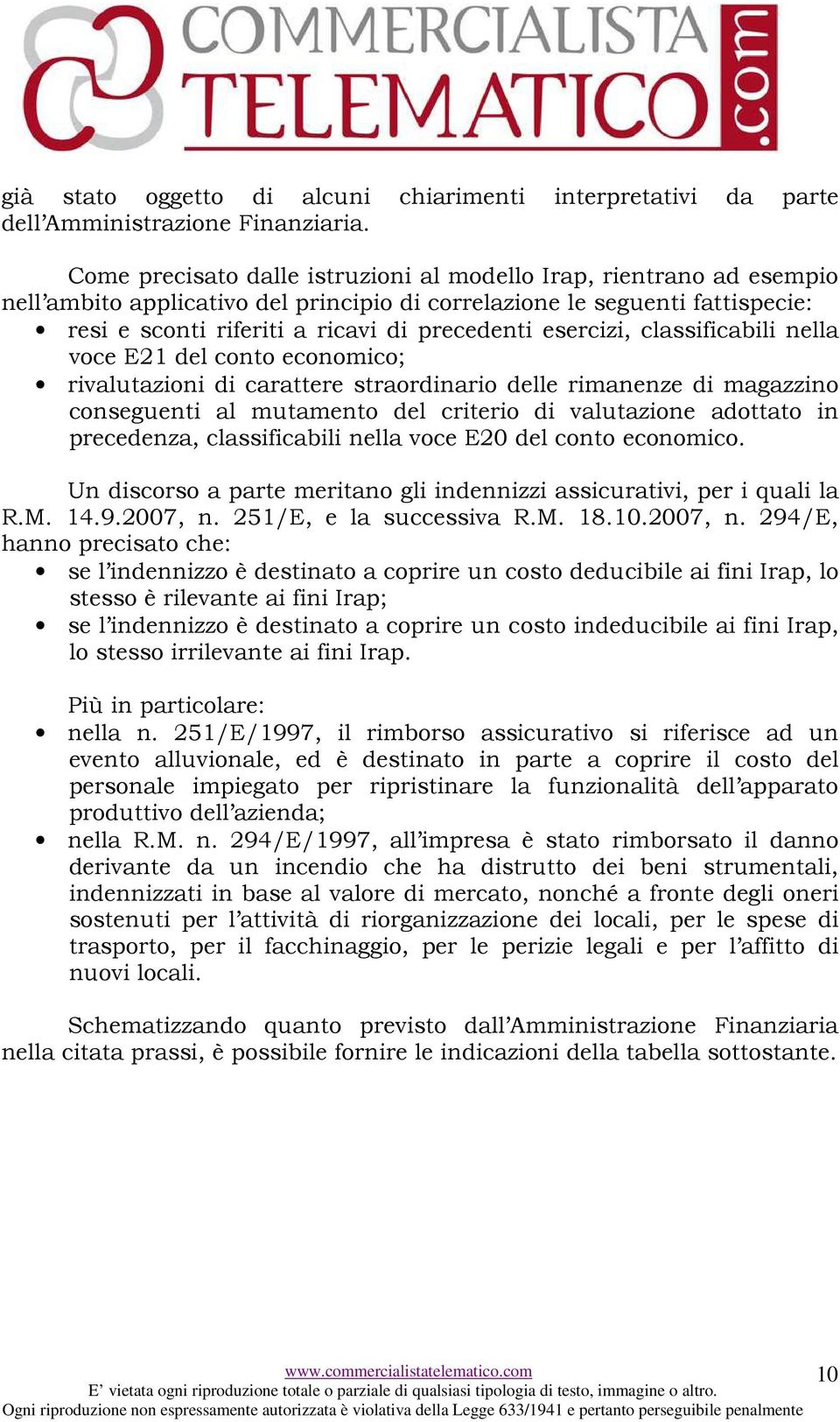 esercizi, classificabili nella voce E21 del conto economico; rivalutazioni di carattere straordinario delle rimanenze di magazzino conseguenti al mutamento del criterio di valutazione adottato in