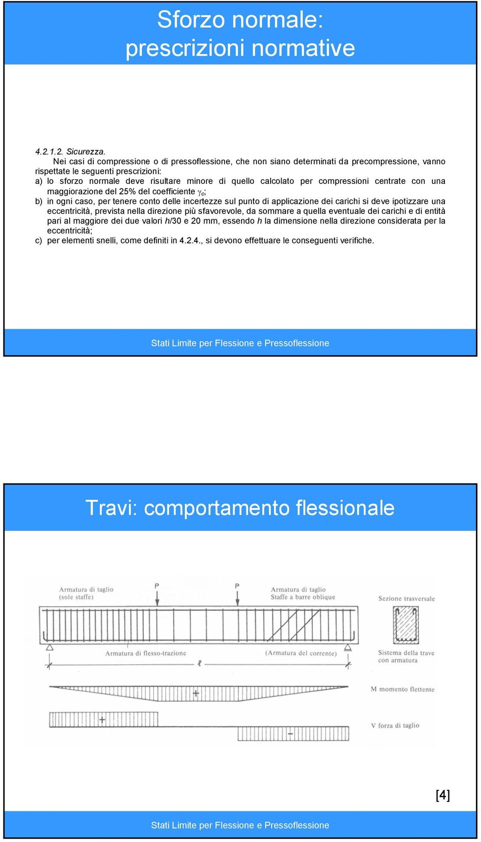 ompreioni entrate on una maggiorazione del 5% del oeffiiente γ ; b) in ogni ao, per tenere onto delle inertezze ul punto di appliazione dei arihi i deve ipotizzare una eentriità,