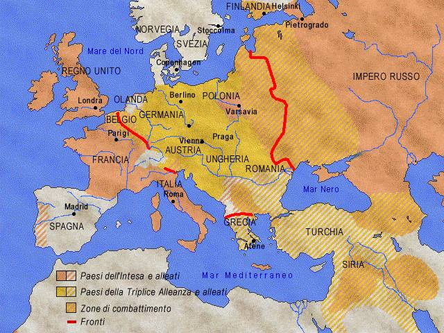 La Germania pensa di sconfiggere rapidamente la Francia (fronte occidentale) per affrontare poi