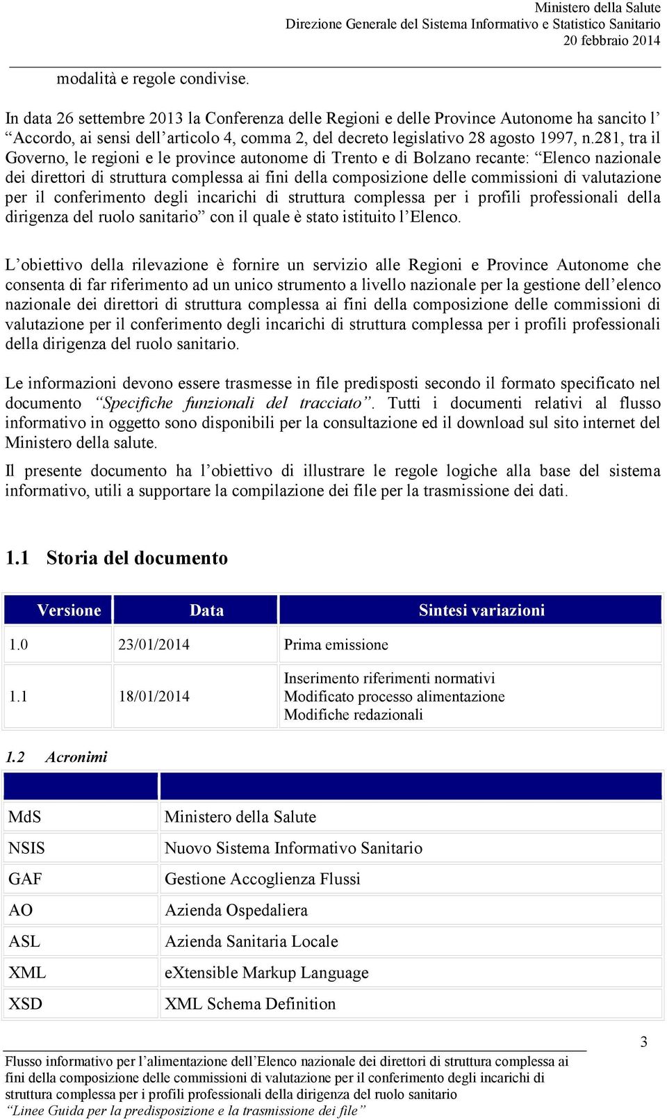 281, tra il Governo, le regioni e le province autonome di Trento e di Bolzano recante: Elenco nazionale dei direttori di struttura complessa ai fini della composizione delle commissioni di
