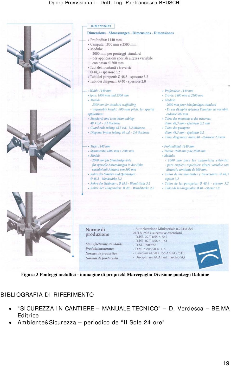 RIFERIMENTO SICUREZZA IN CANTIERE MANUALE TECNICO D.